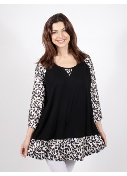 Leopard Sleeved Fashion Top 